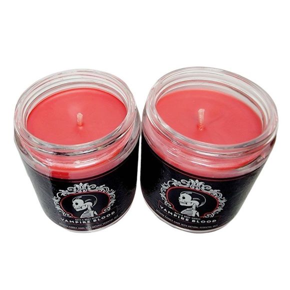 2 Bath & Body Works VAMPIRE BLOOD 2021 Halloween Single Wick 7oz Candles NEW - Picture 5 of 7